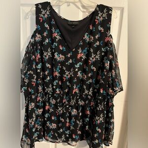 Ladies plus size cold shoulder top.